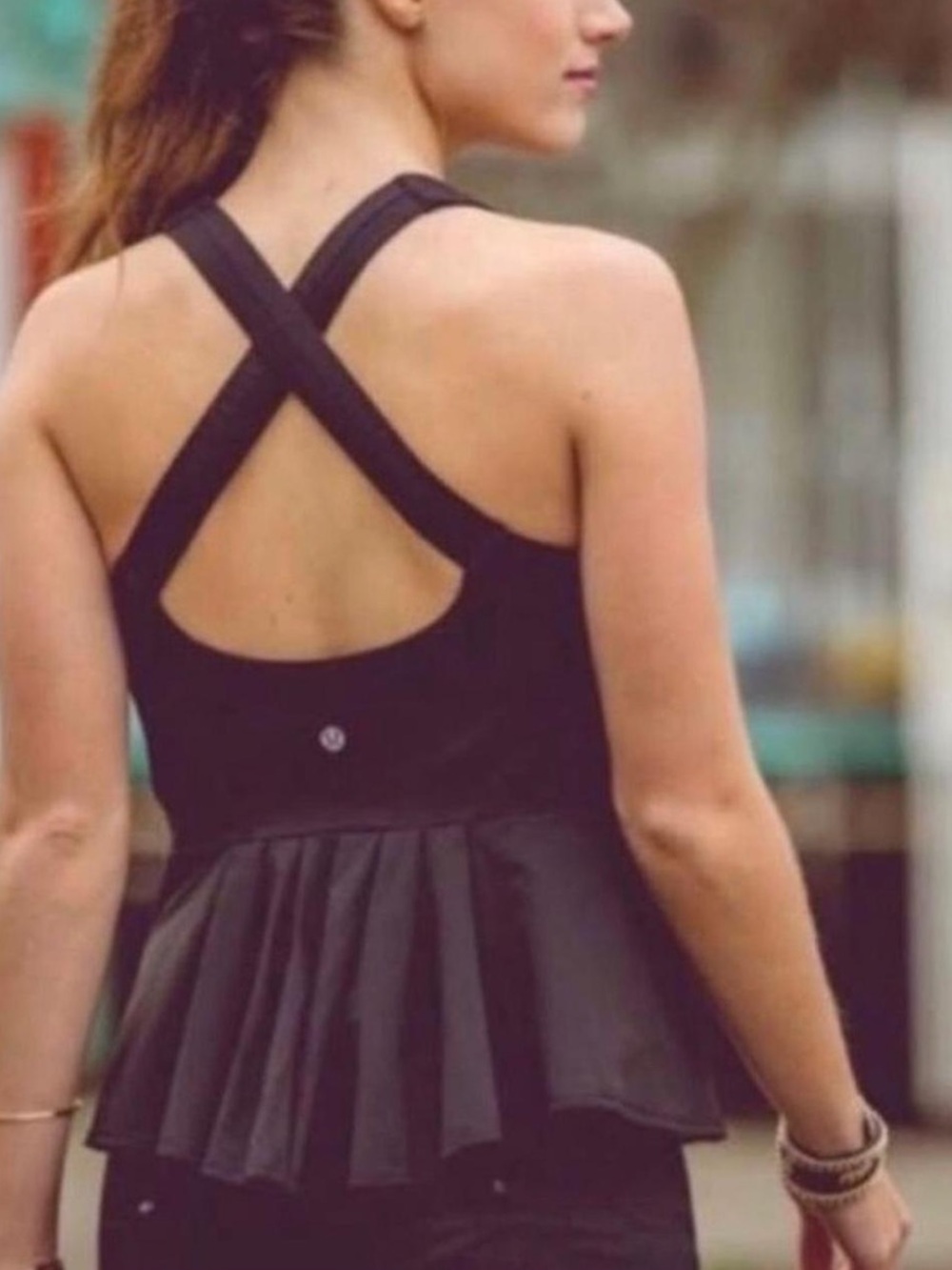 Lululemon Rare Peplum Tank Top Black size 4